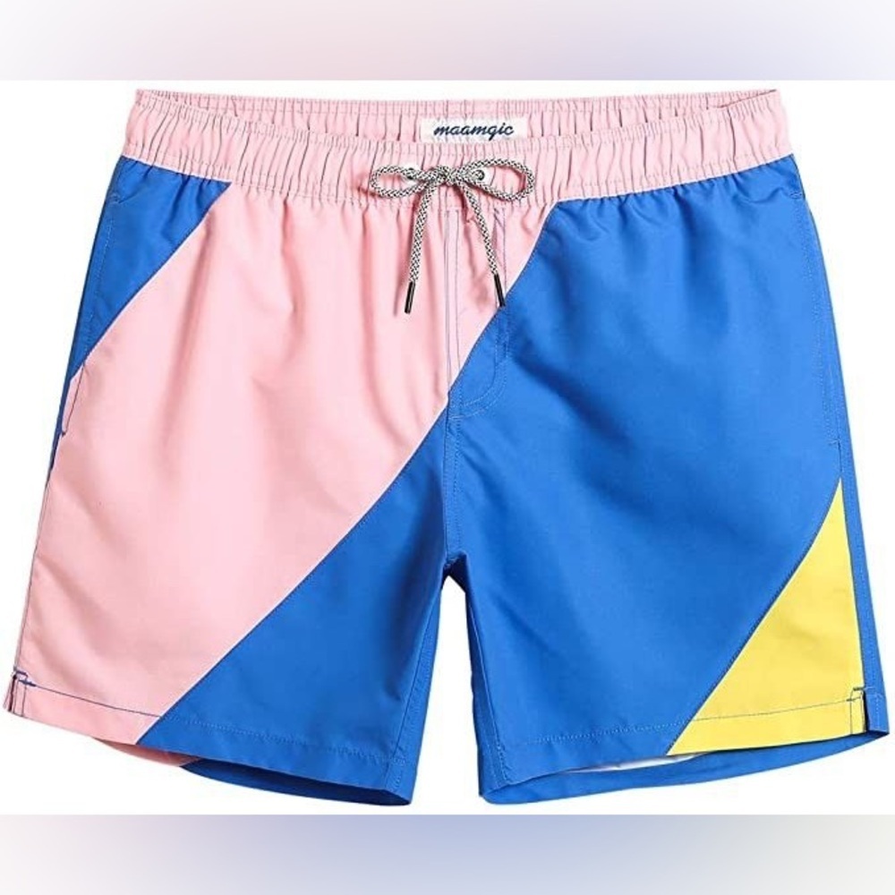Maamgic Colorful Men's Quick Dry Mesh Lined Swim Shorts Bathing Suit Shorts